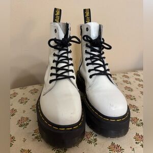 Dr. Martens Jadon White Leather Women's Boots